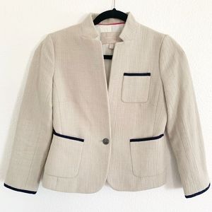 SOLD*Banana Republic Navy & Cream Textured Blazer